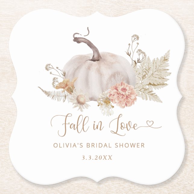 Boho pumpkin faller i kärlek möhippa underlägg papper (Framsida)