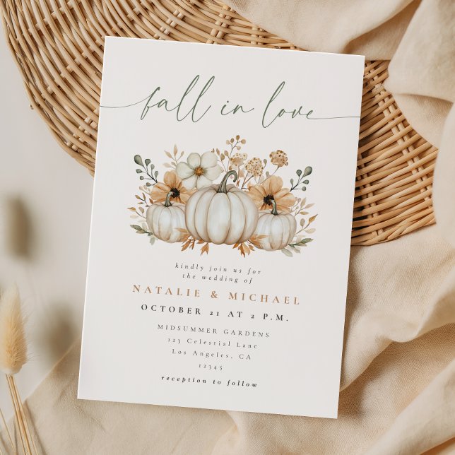 Boho Pumpkin Höst Förälskelse Bröllop Inbjudningar (Skapare uppladdad)