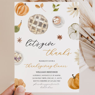 Boho Pumpkin Låt oss tacka Inbjudningar