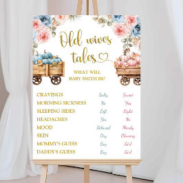 Boho Pumpkin Pampas Grass Han eller hon Gender Rev Poster