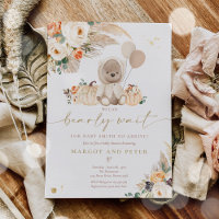 Boho Pumpkin Teddy Bear Könsneutrala Baby Shower