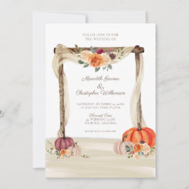 Boho Pumpkins Fall Wedding Inbjudningar