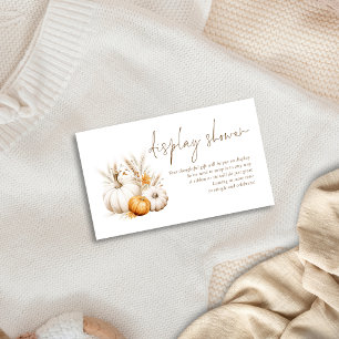 Boho Pumpkins Script Visning Baby Shower Tilläggskort