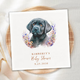 Boho Puppy Hund Modern Terracotta Baby Shower Pappersservett