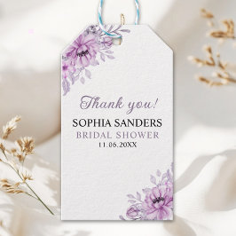 Boho Purple Floral Bridal Shower Stationery Presentetikett
