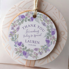 Boho Purple Floral Favor Gåvor Etiketter