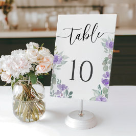 Boho Purple Floral Wedding Bordsnummer