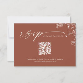 Boho Qr Code Terracotta Burnt Orange Wedding OSA Kort