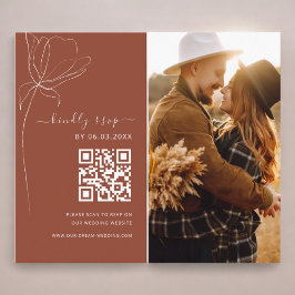 Boho QR-kod: Minimalistisk OSA Bröllop webbplats Tilläggskort