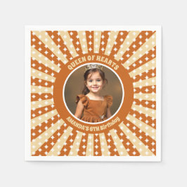 Boho Queen of Hearts Födelsedagsfest Photo Pappersservett