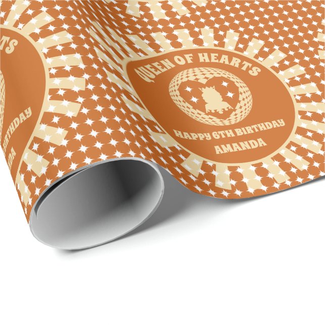Boho Queen of Hearts Födelsedagsfest Presentpapper (Rullad Hörn)