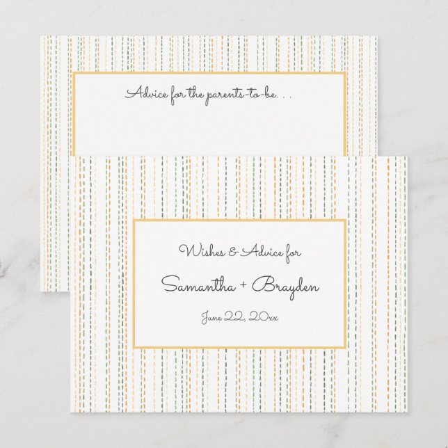 Boho Rain Baby Shower Advice-kort Rådkort (Fram/baksida)