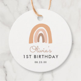 Boho Rainbow 1st Birthday Tack favor Gåvor Etiketter