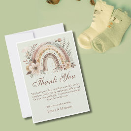 Boho Rainbow and Flowers Baby Shower Tack Kort