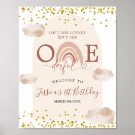 Boho Rainbow är inte välkommen SIgn Poster