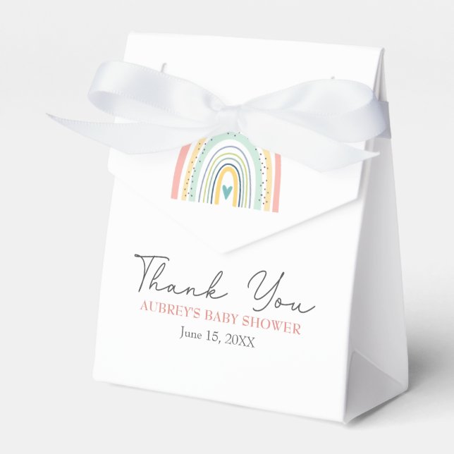 Boho Rainbow Baby Kön Neutral Baby Shower Favor Presentaskar (Framsidan Sidan)