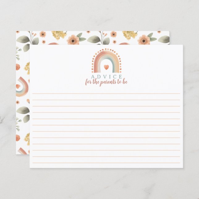 Boho Rainbow Baby Shower Adapter - Vattenfärg (Fram/baksida)