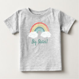 Boho Rainbow Baby Shower Big Sister T Shirt