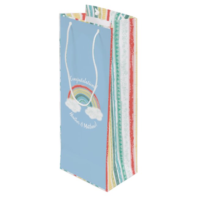 Boho Rainbow Baby Shower Blue Boy (Baksidan Vinklad)