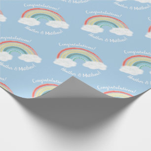 Boho Rainbow Baby Shower Blue Boy Presentpapper