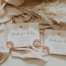 Boho Rainbow Baby Shower Bokar Card