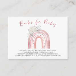 Boho Rainbow Baby Shower, Bokar för Baby Tilläggskort