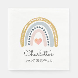 Boho Rainbow Baby Shower Classic Papper Pappersservett