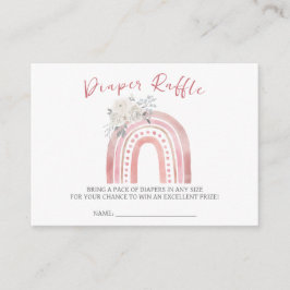 Boho Rainbow Baby Shower, Diaper Raffle Biljett Tilläggskort