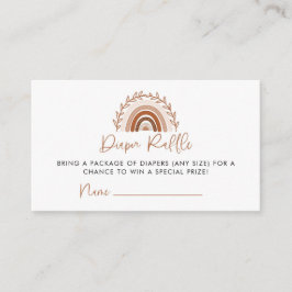 Boho Rainbow Baby Shower Diaper Raffle Biljett Tilläggskort
