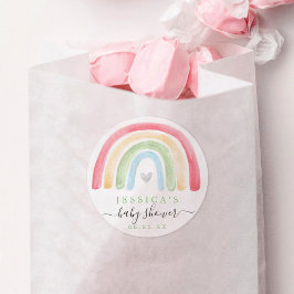 Boho Rainbow Baby Shower Favor Sticker Runt Klistermärke