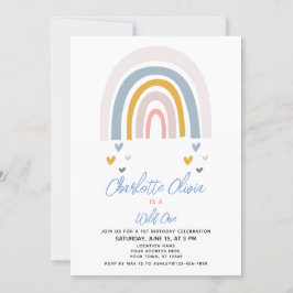 Boho Rainbow Baby Shower i Terracotta Orange Inbjudningar