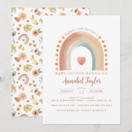 Boho Rainbow Baby Shower-inbjudan - Earthy Vatten Inbjudningar