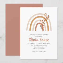 Boho Rainbow Baby Shower-inbjudan Inbjudningar