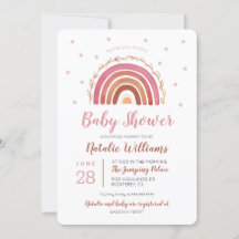 Boho Rainbow Baby Shower-inbjudan