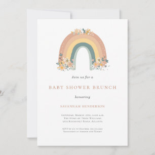 Boho Rainbow Baby Shower-inbjudan Inbjudningar