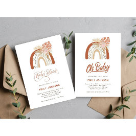 Boho Rainbow Baby Shower-inbjudan Inbjudningar