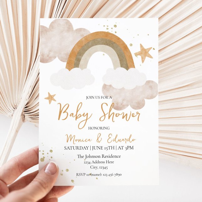 Boho Rainbow Baby Shower-inbjudan Inbjudningar (Skapare uppladdad)