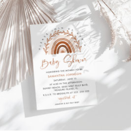 Boho Rainbow Baby Shower-inbjudan Inbjudningar