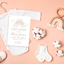 Boho Rainbow Baby Shower-inbjudan