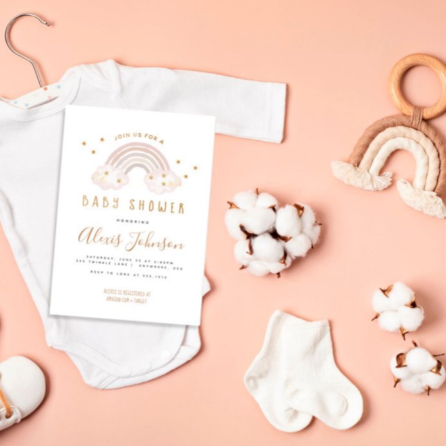 Boho Rainbow Baby Shower-inbjudan Inbjudningar (Skapare uppladdad)