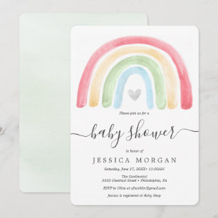 Boho Rainbow Baby Shower-inbjudningskort Inbjudningar