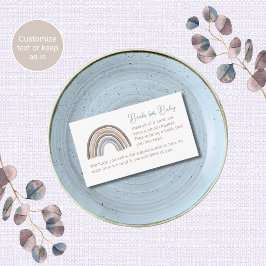 Boho Rainbow Baby Shower Inkluderingskort Bokkort Tilläggskort