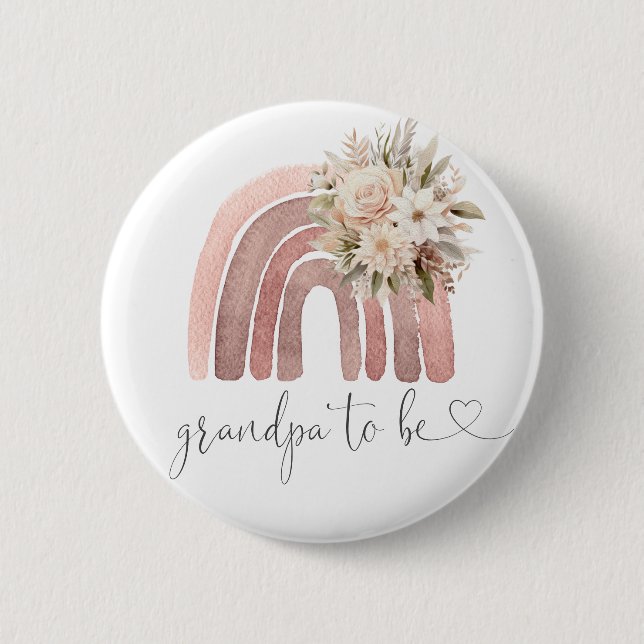 Boho Rainbow Baby Shower Mamma att vara Knapp (Framsida)