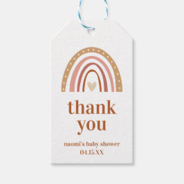 Boho Rainbow Baby Shower-Märkre, Tack Presentetikett