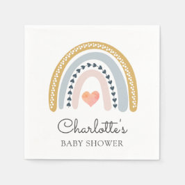 Boho Rainbow Baby Shower Pappersservett