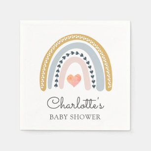 Boho Rainbow Baby Shower Pappersservett