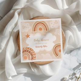 Boho Rainbow Baby Shower Pappersservett