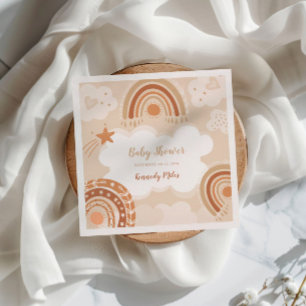Boho Rainbow Baby Shower Pappersservett