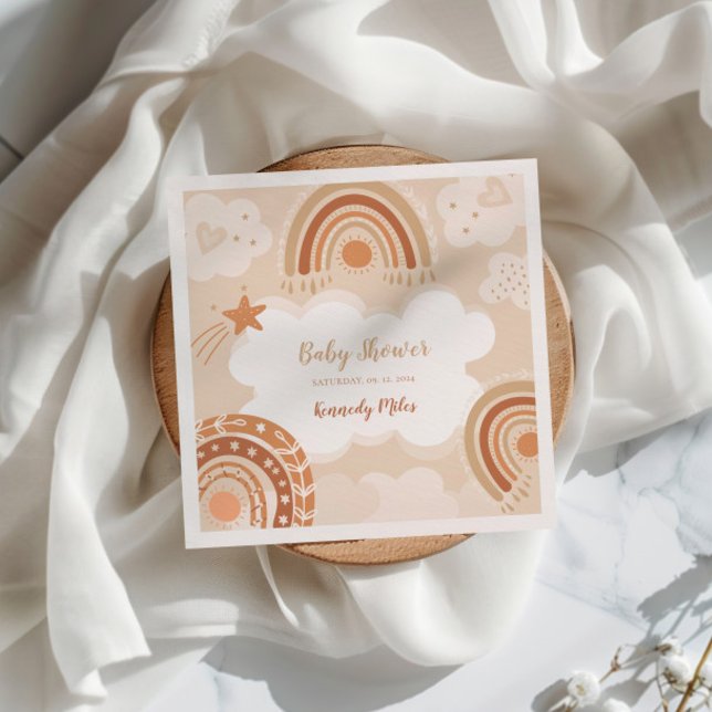 Boho Rainbow Baby Shower Pappersservett (Skapare uppladdad)