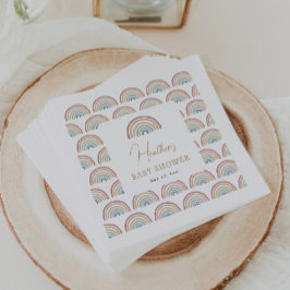 Boho Rainbow Baby Shower Pappersservett